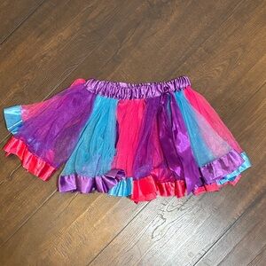 Simplicity Girls Multicolor Shimmery Tulle Layered Skirt - Pink, Purple, Blue